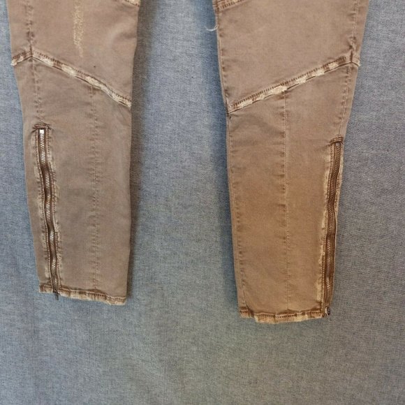 J Brand 1229K Houlihan Skinny Cargo Pant Size 25 Ankle Zippers Light Brown Khaki - Picture 9 of 10